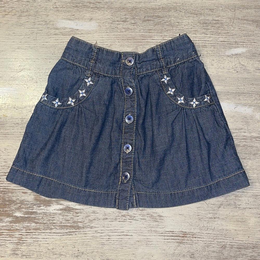 Gymboree Chambray Denim Button Down Skirt